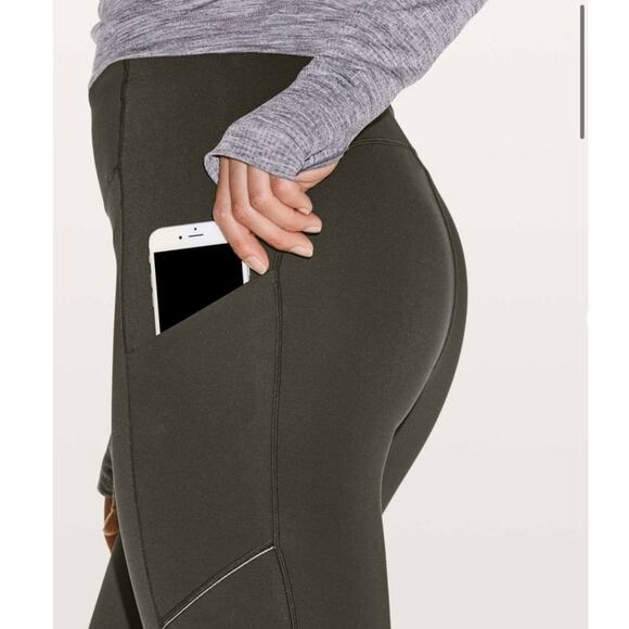 Lululemon Speed Up Crop 21” Evergreen Green Size 6 EUC Run Tight Leggings - Picture 5 of 11